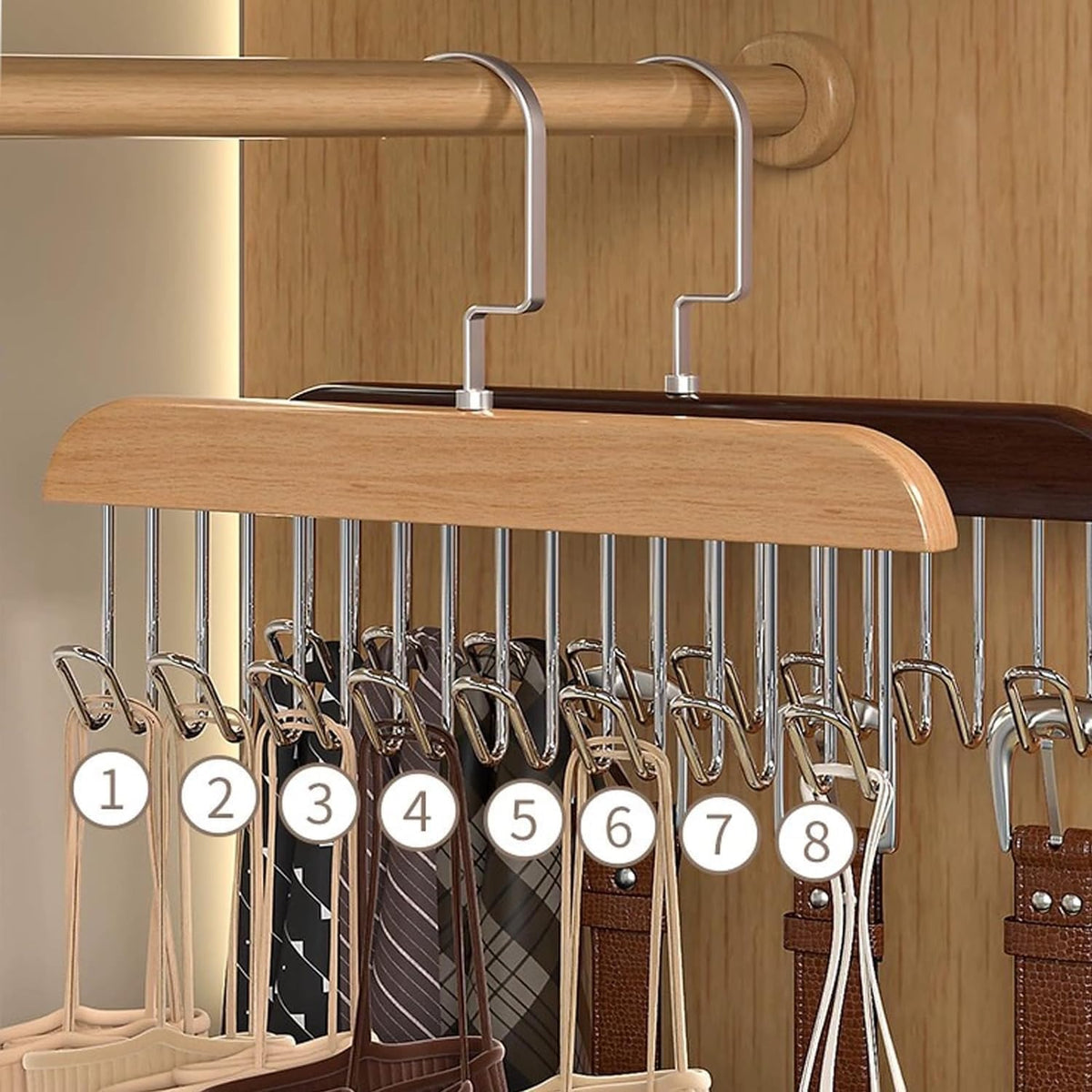 8 Hook Wooden Hanger