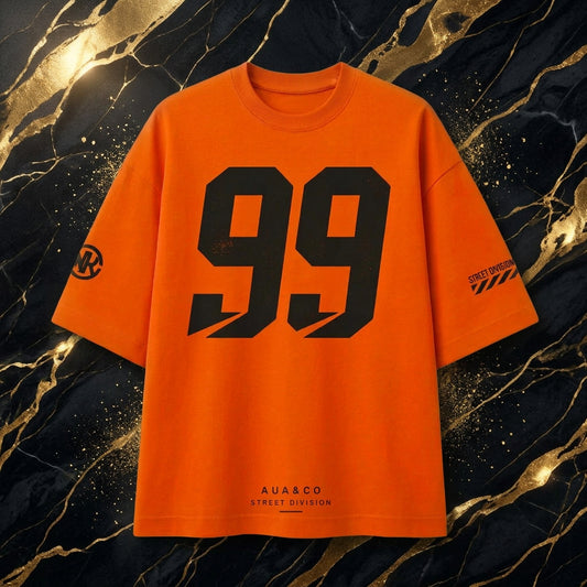 Men’s Orange 99 Oversized Baggy Graphic T-Shirt