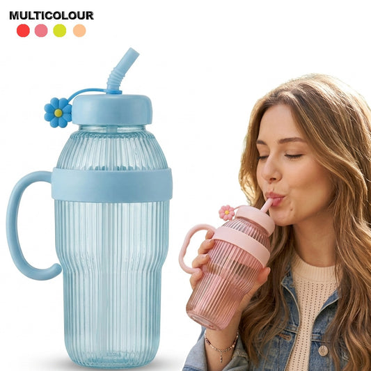Mug Style Water Bottle With Straw 950ml